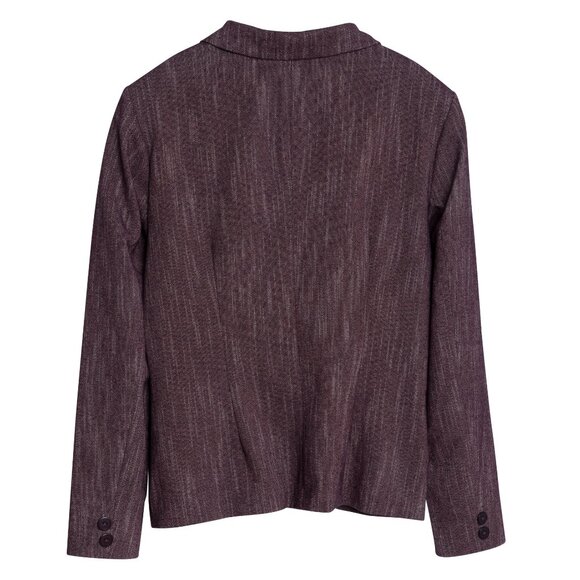 Tazzia Oy (Finland) Barleycorn Tweed Wool Cloverleaf Blazer Garnet : L - Picture 3 of 9